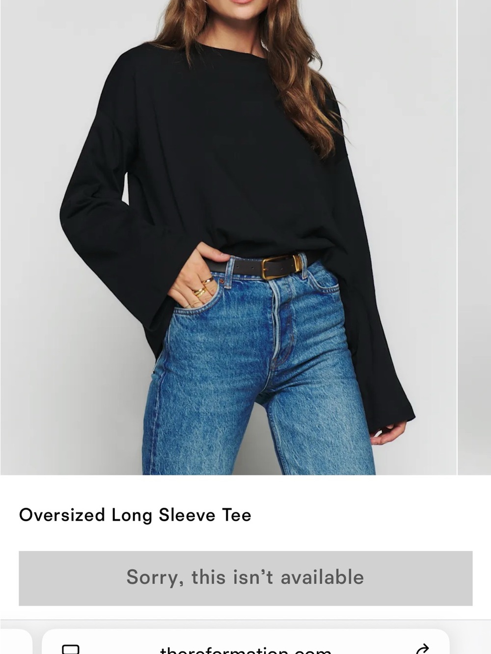 Reformation Oversized Long Sleeve Tee - Black